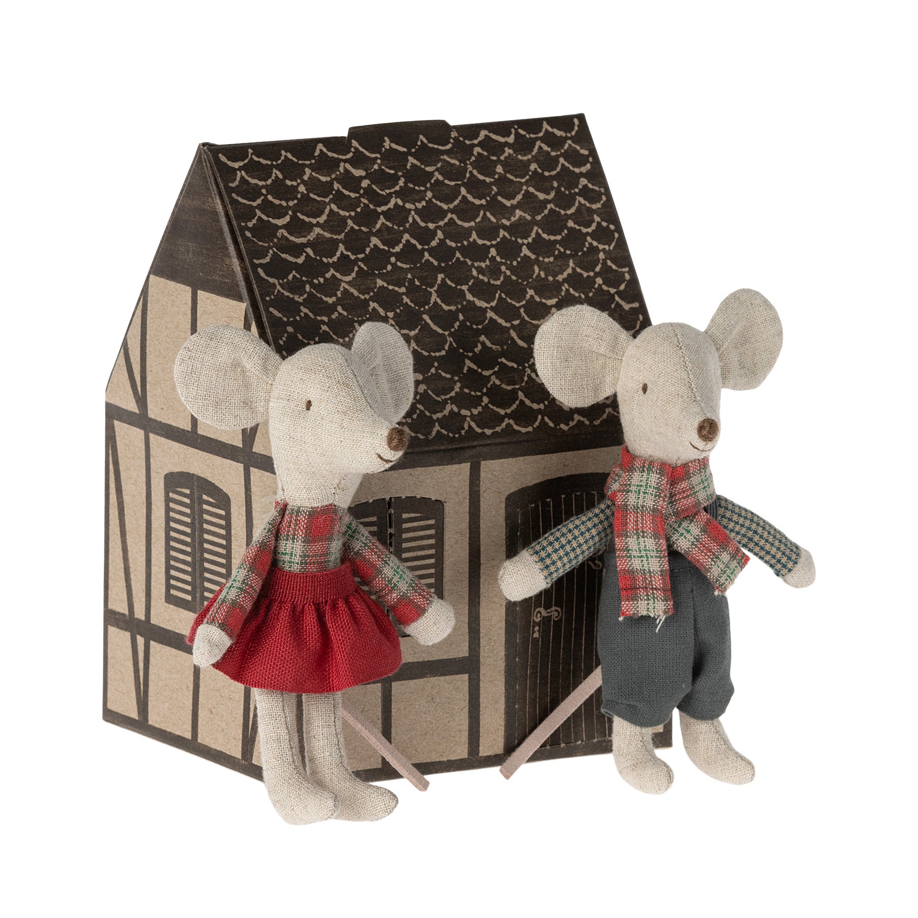 Maileg Winter Twin Mice -  Little Brother & Sister with House Box