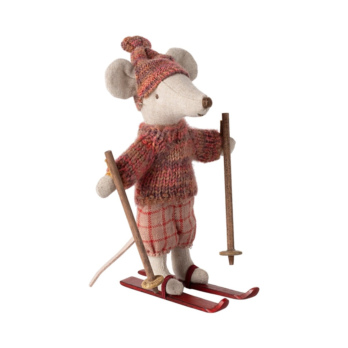 Maileg Winter Ski Mouse, Big Sister with Hat & Skis - I Want That Present