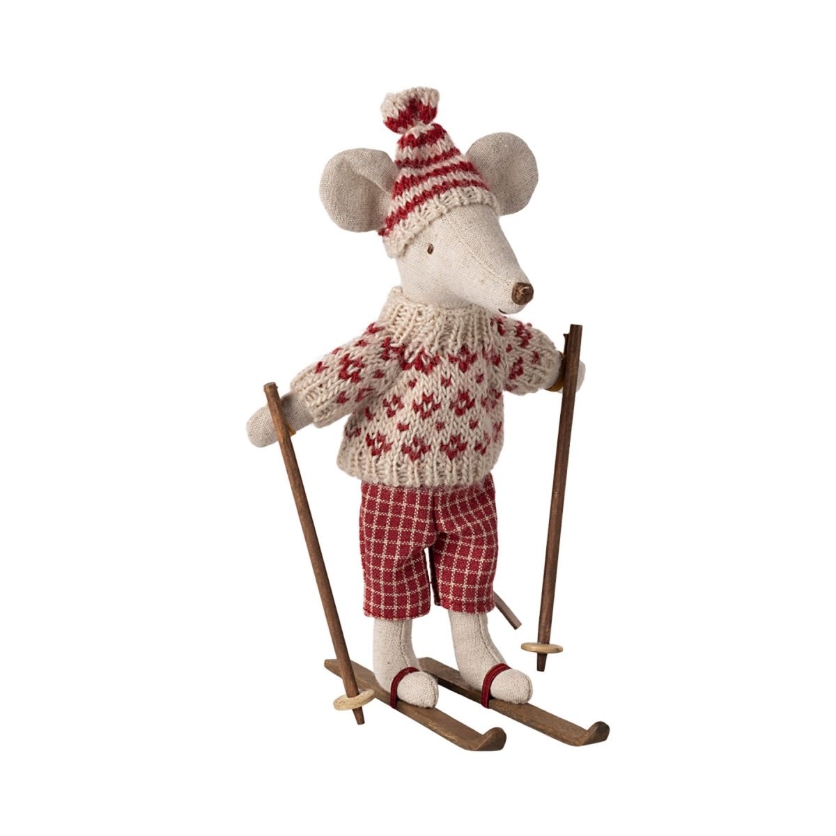 Maileg Winter Ski Mouse, Mum with Hat & Skis - I Want That Present