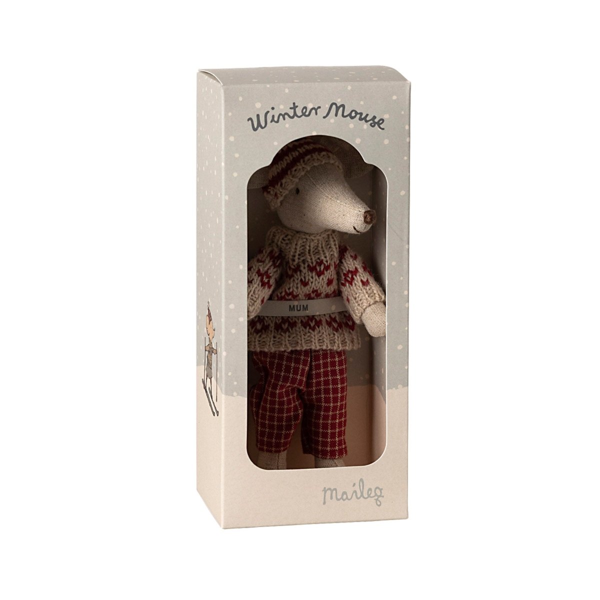 Maileg Winter Ski Mouse, Mum with Hat & Skis - I Want That Present