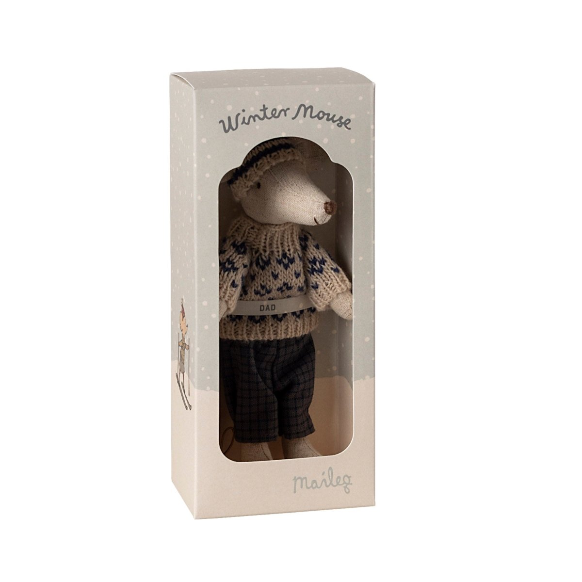 Maileg Winter Ski Mouse, Dad (with Hat) - I Want That Present