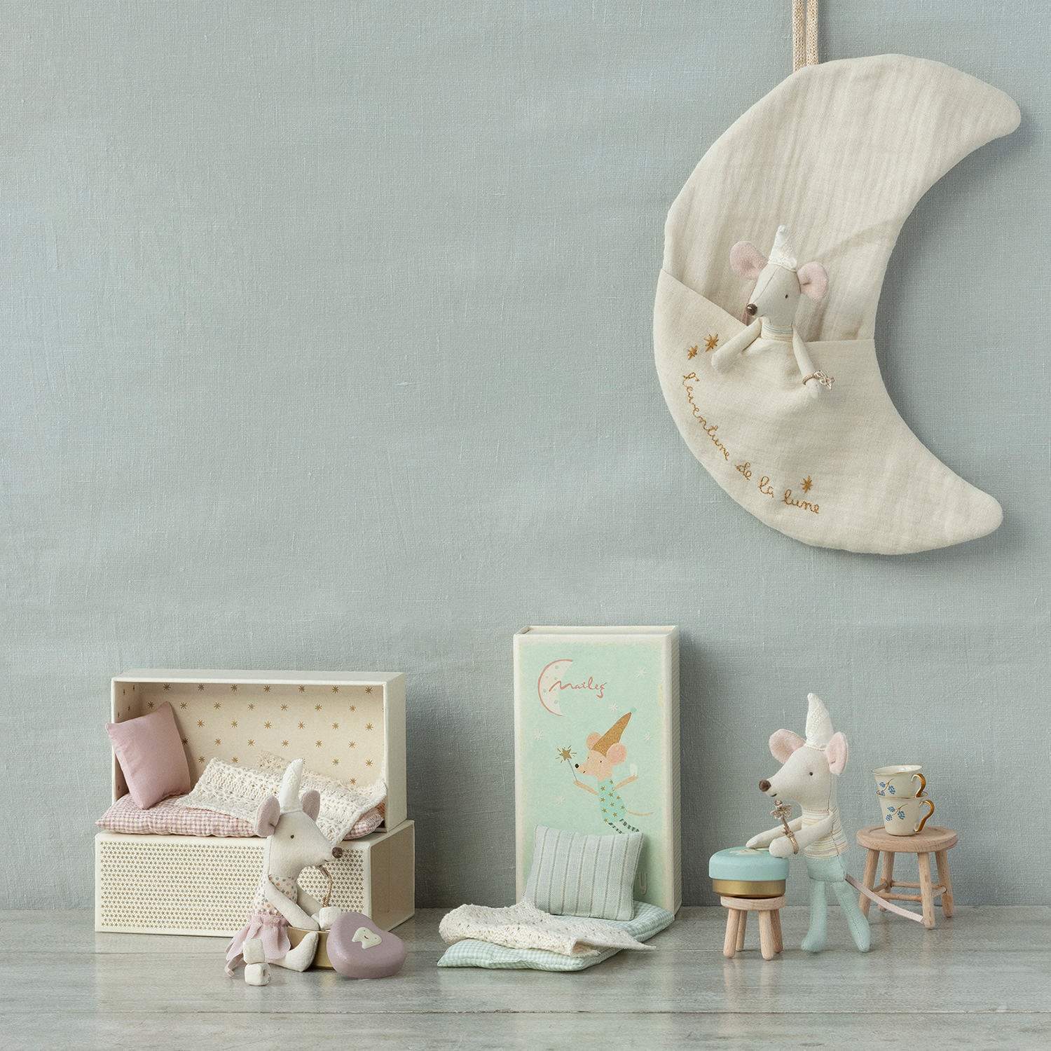 Maileg, Moon, L'aventure de la lune & Little Sister Fairy Mouse