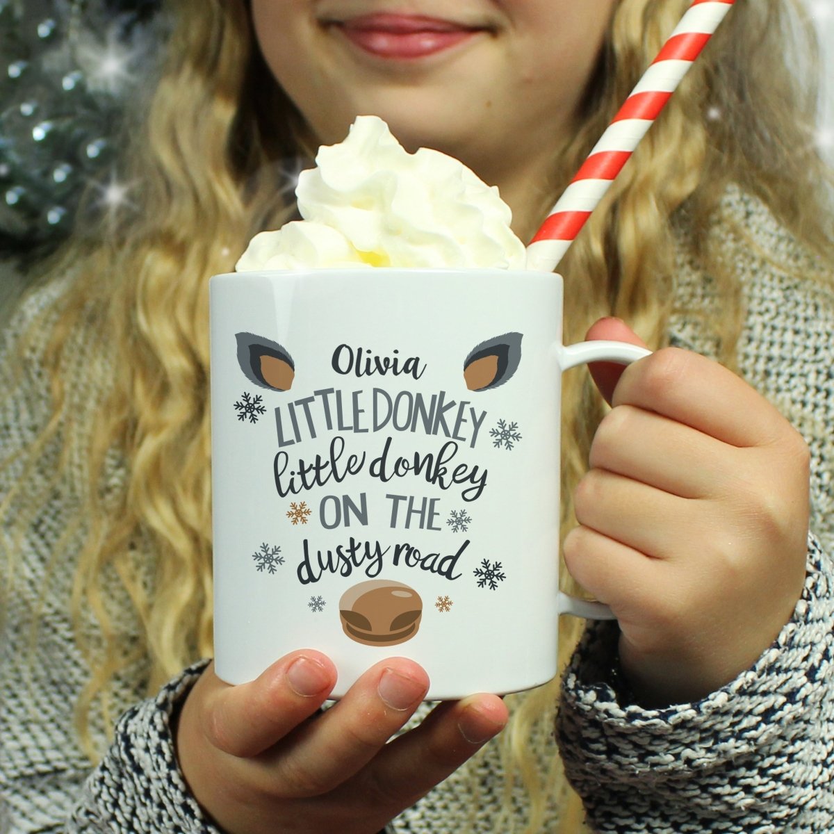 Personalised Little Donkey Plastic Mug - I Want That Present