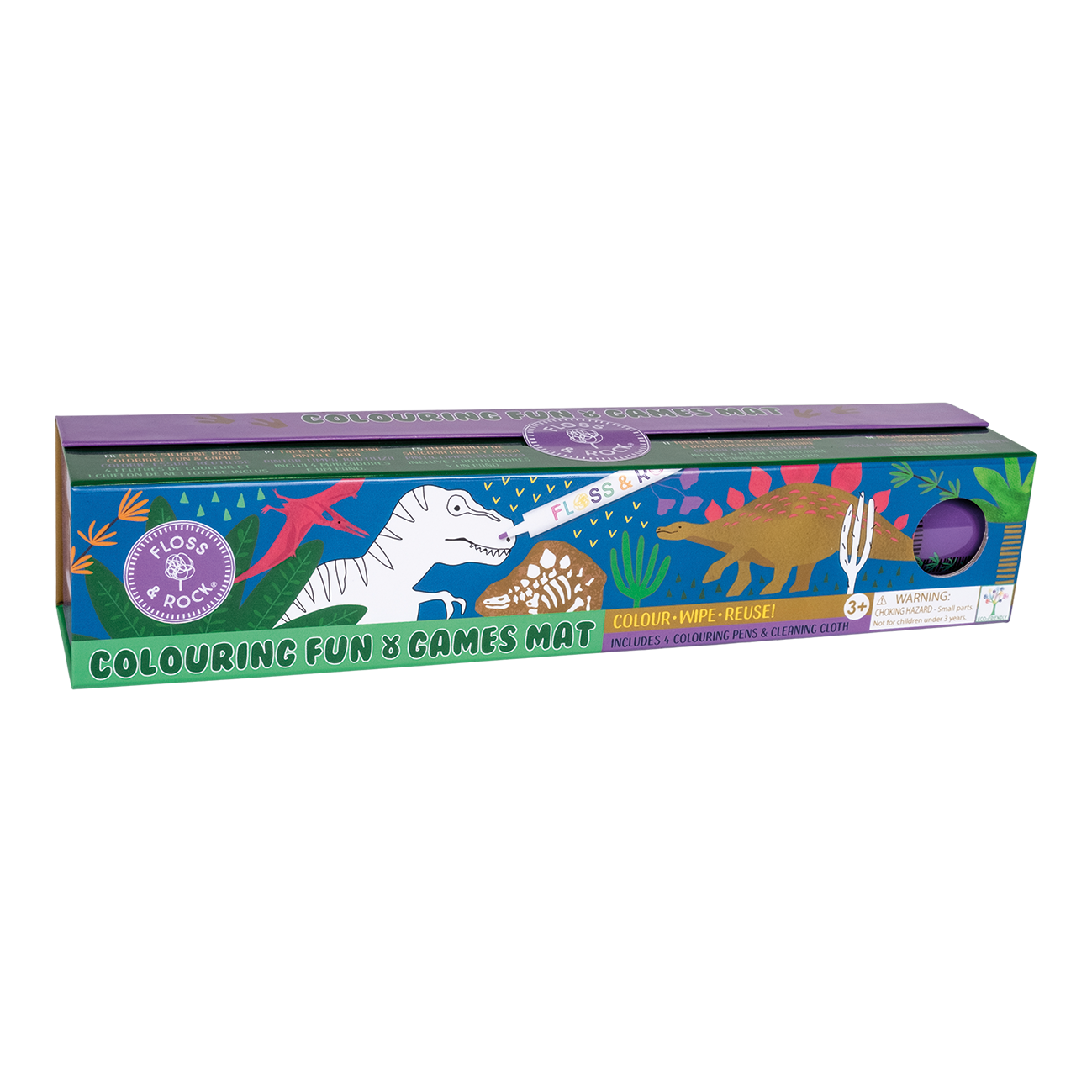 Colouring Fun & Games Mat - Dinosaur