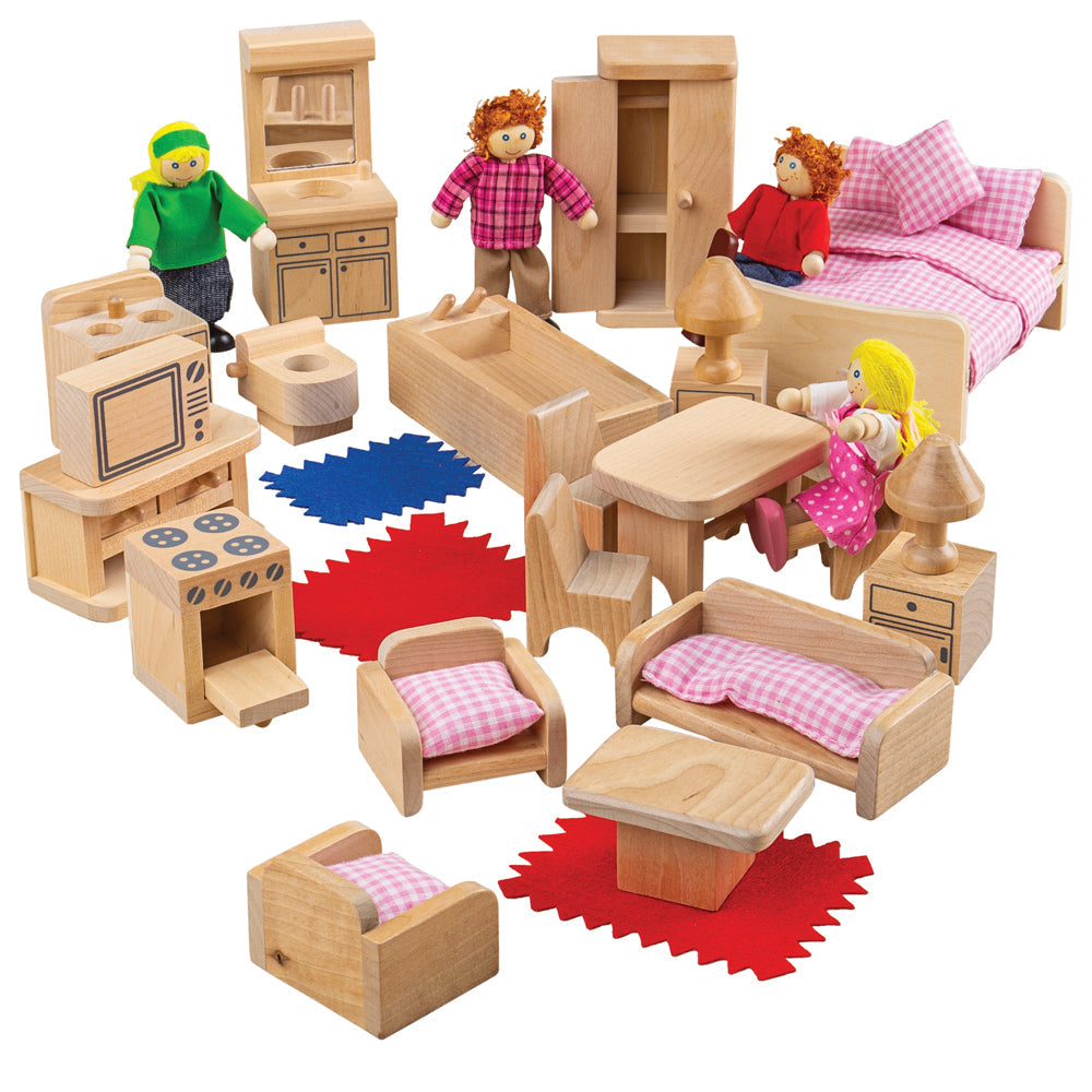 Doll Family and Furniture by Bigjigs