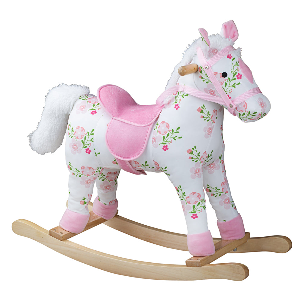 bigjigs white and floral rocking horse