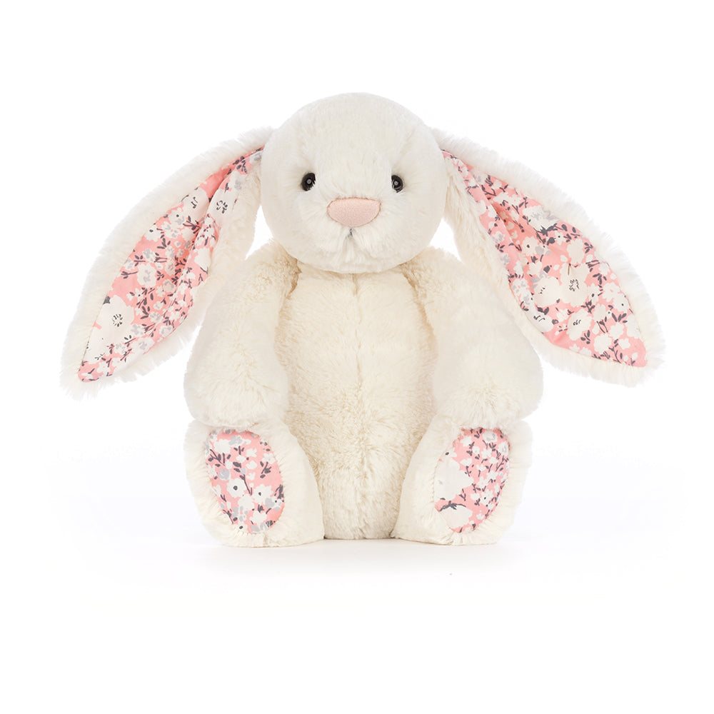 jellycat white bunny with pink floral ears