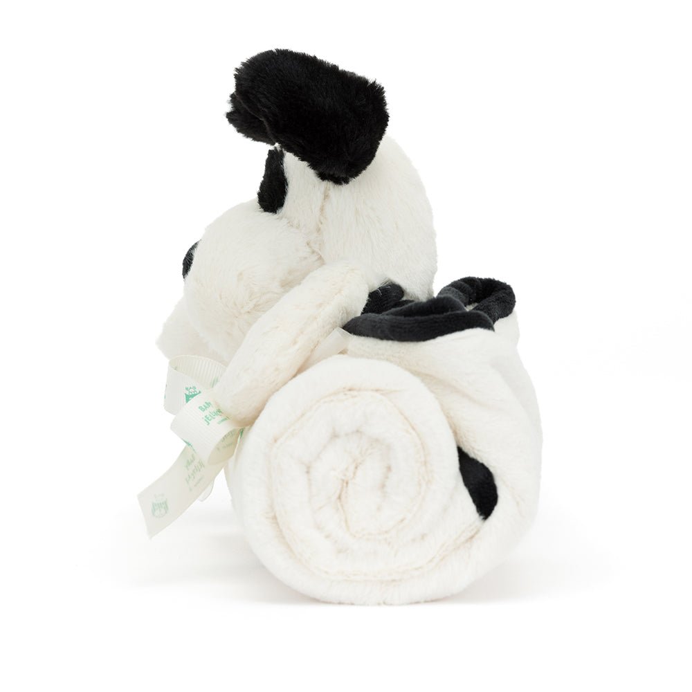 Jellycat Bashful Black & Cream Puppy Blankie - I Want That Present