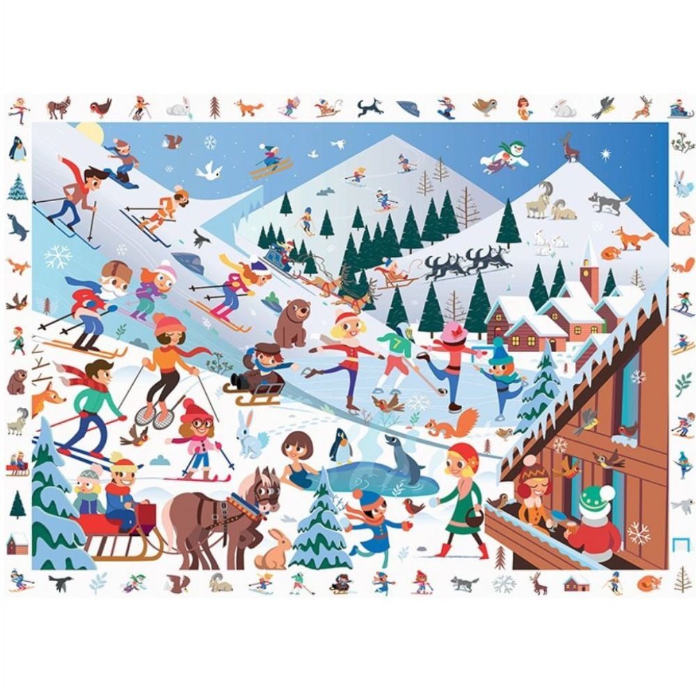 Calypto Jigsaw Puzzle - Search & Find Winter Sports 100 pieces by eeBoo