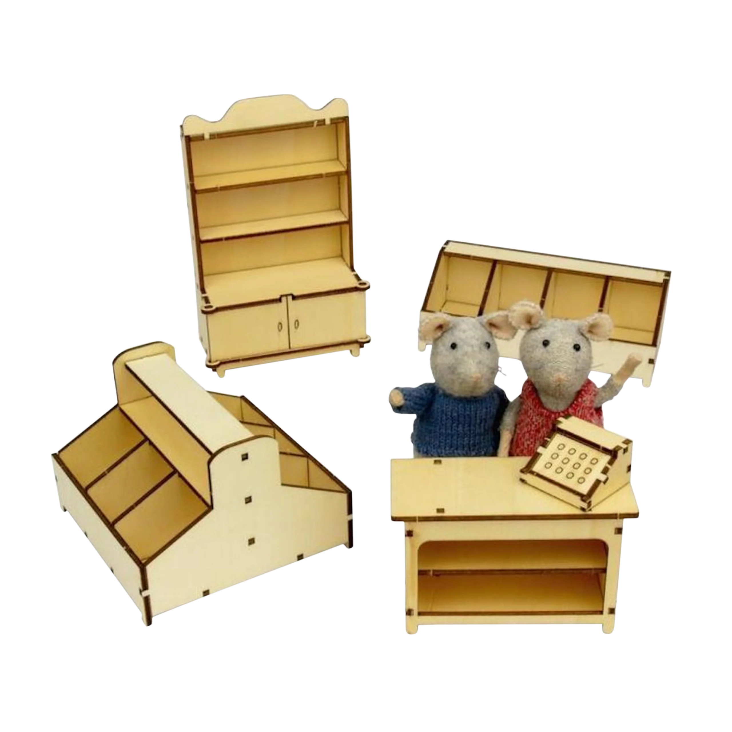 Mouse Mansion Bundle - Book and Shop Furniture
