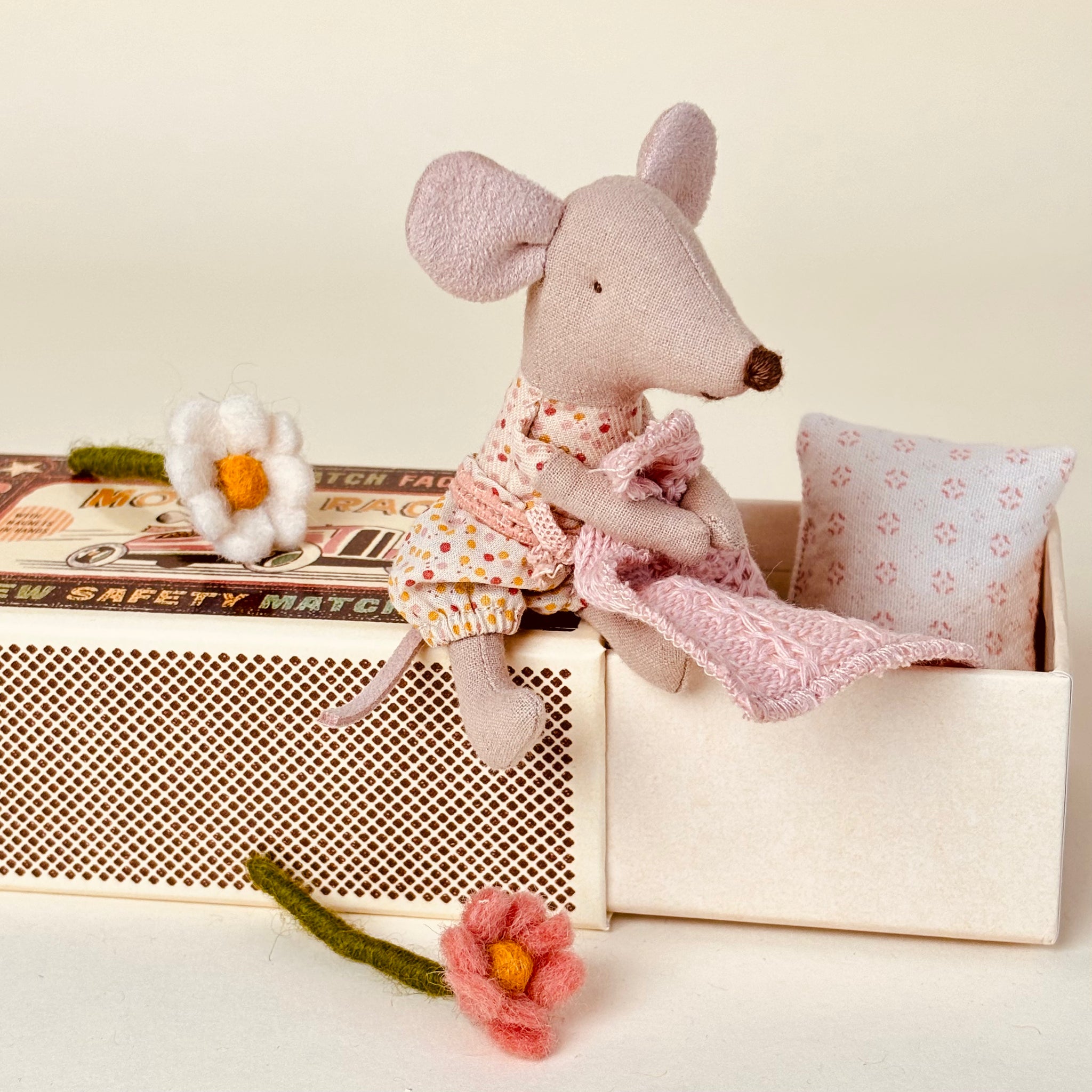 Maileg Little Sister Mouse in a Matchbox - Discontinued
