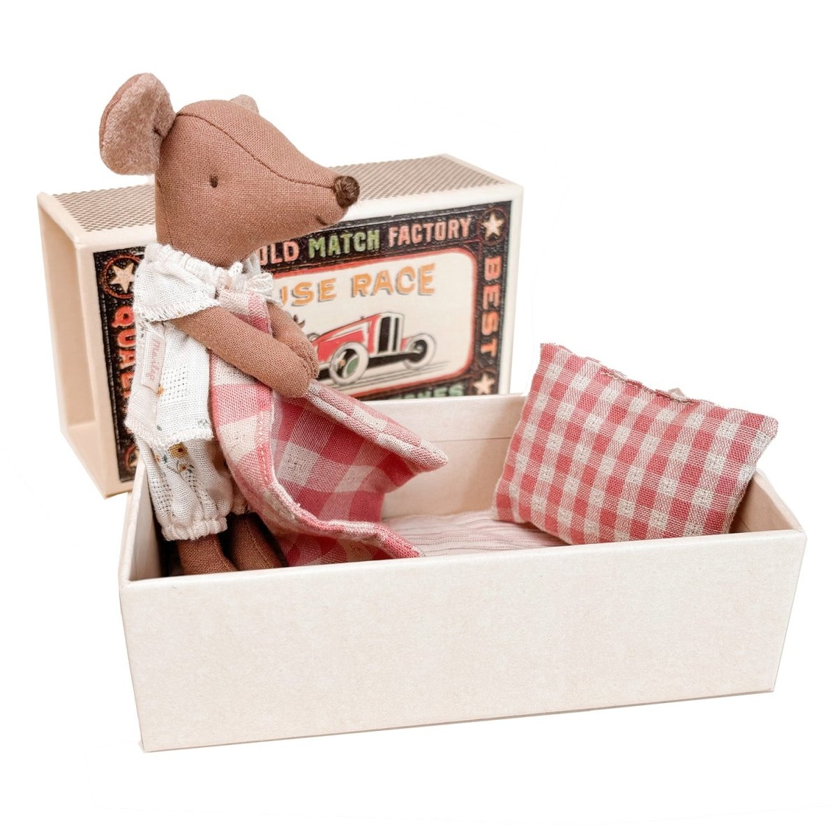 Maileg Big Sister Mouse in a Matchbox - I Want That Present