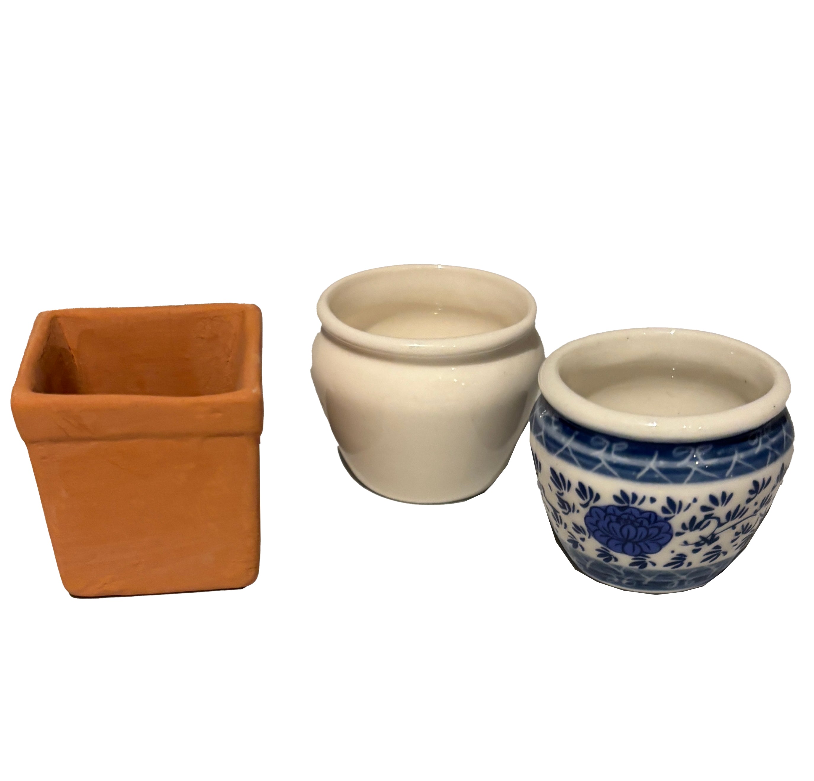 Miniature Dollshouse Accessories. 3 x Large Flower Pots