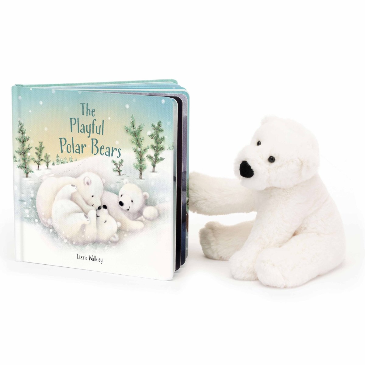 Jellycat The Playful Polar Bears Book - I Want That Present
