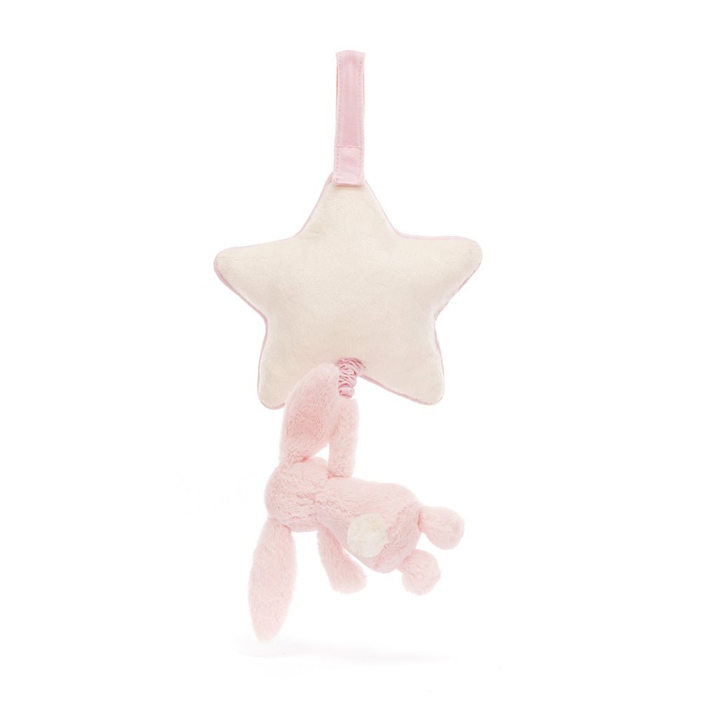 Jellycat Bashful Pink Bunny Musical Pull - I Want That Present