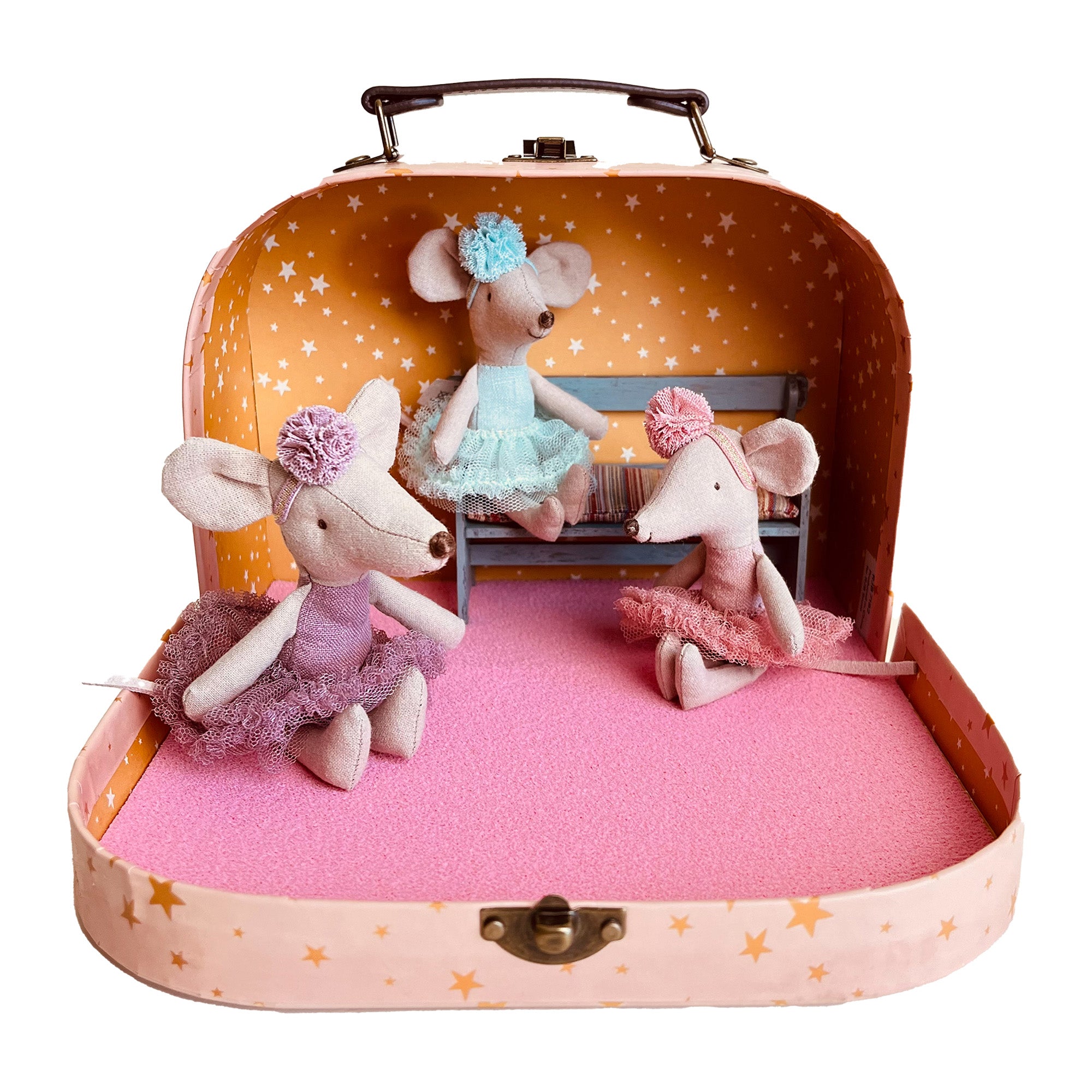 Maileg 3 Ballerina Mice Suitcase Bundle