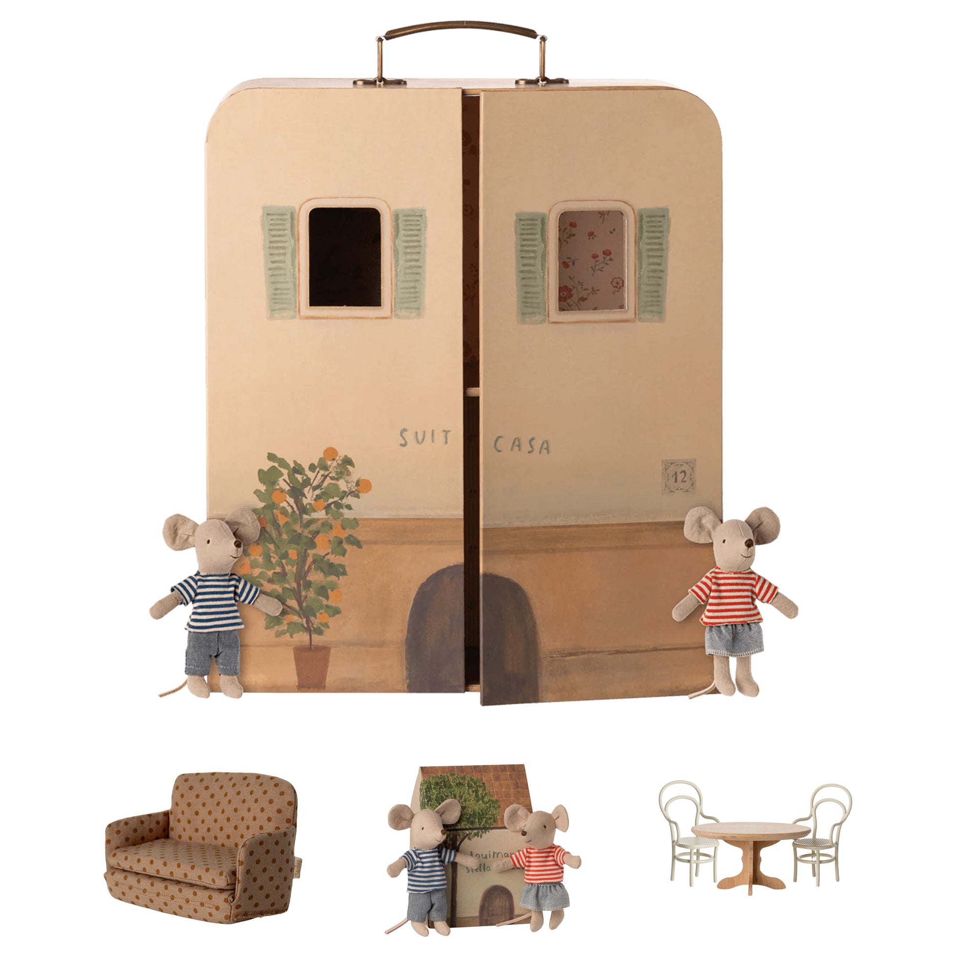 Maileg SuitCasa with Furniture & Mice