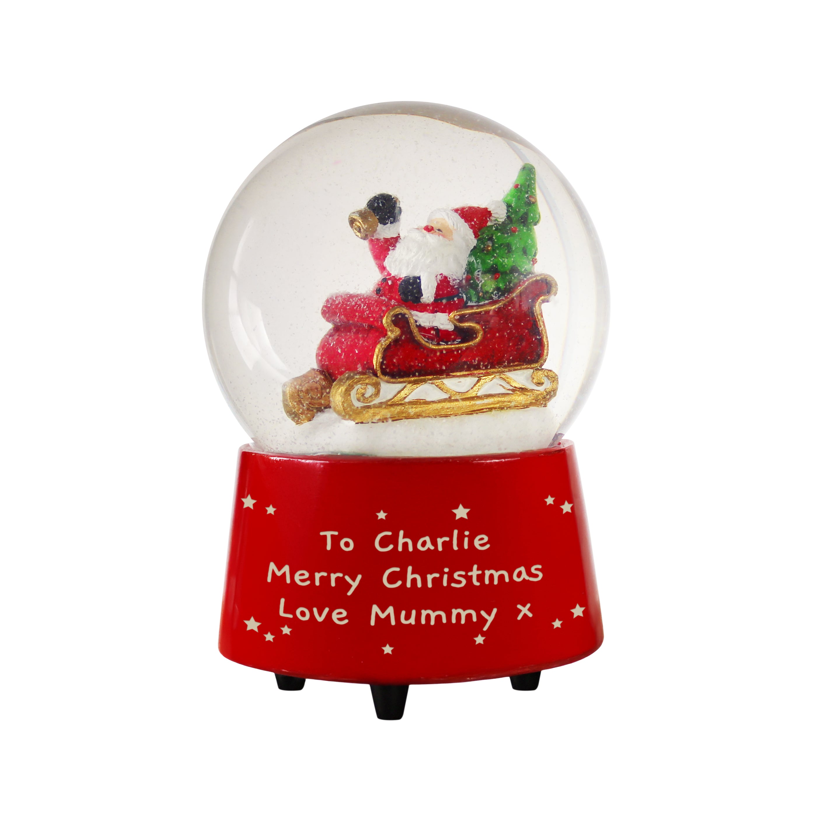Personalised Message Musical Santa Snow Globe