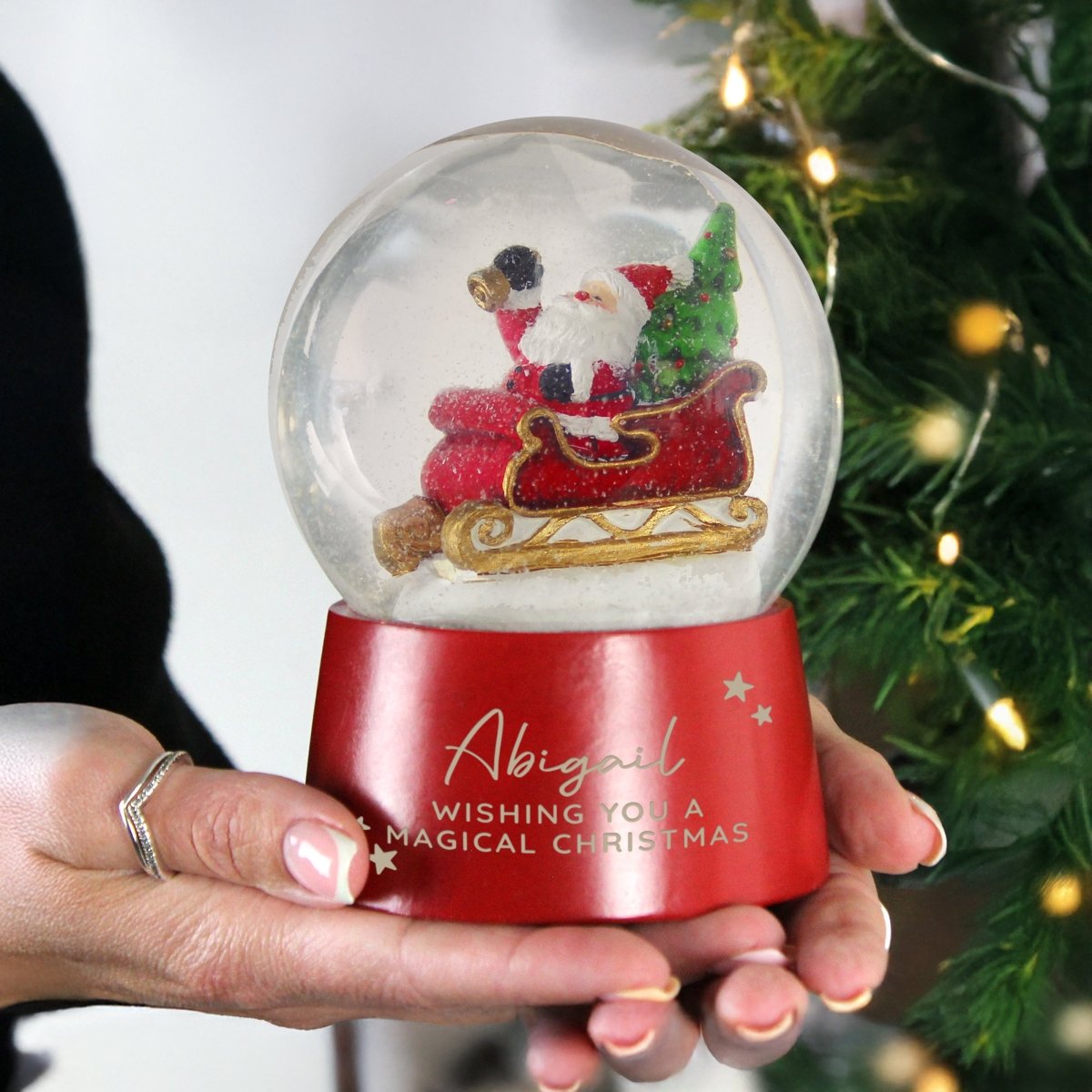 Personalised Musical Santa Snow Globe - I Want That Present