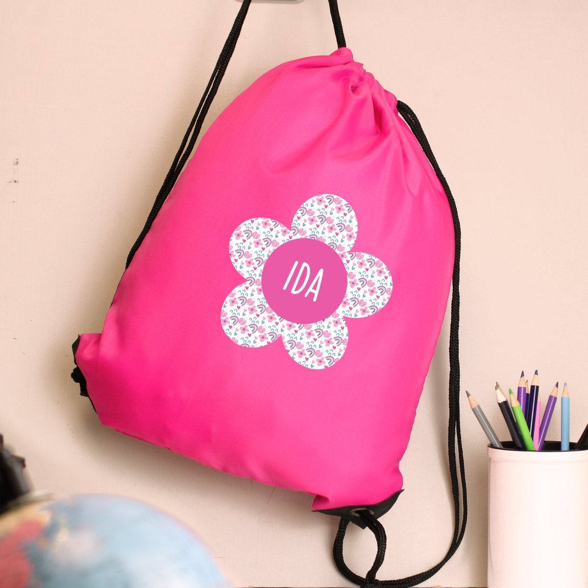 Personalised Flower Pink Kit Bag - I Want That Present