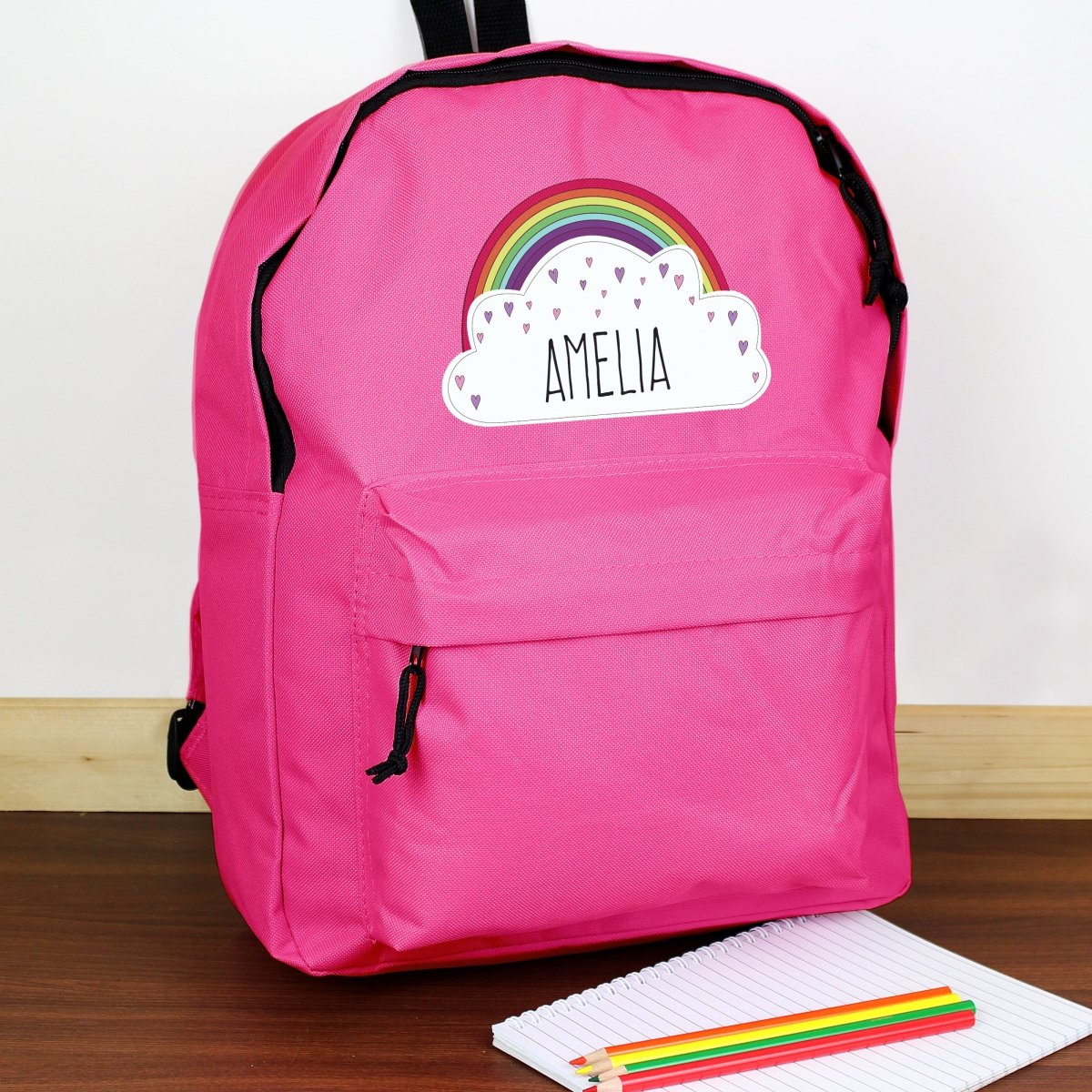 Personalised Rainbow Pink Backpack - I Want That Present