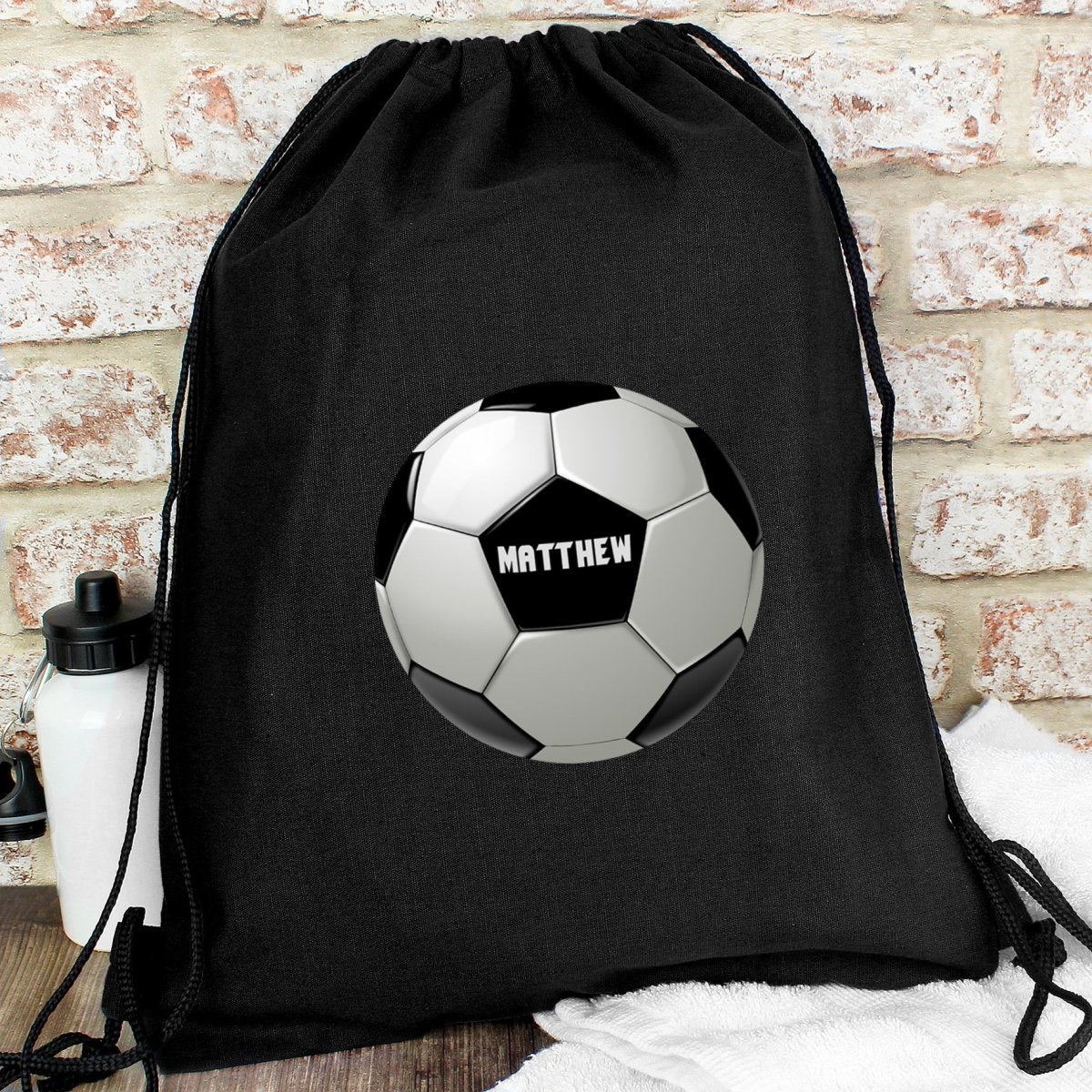 Personalised Football Black Kit Bag - I Want That Present