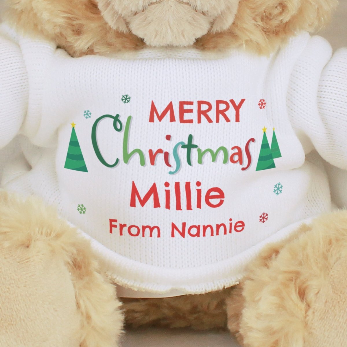 Personalised Merry Christmas Teddy Bear - I Want That Present