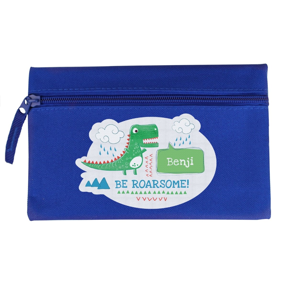 Personalised 'Be Roarsome' Dinosaur Blue Pencil Case - I Want That Present