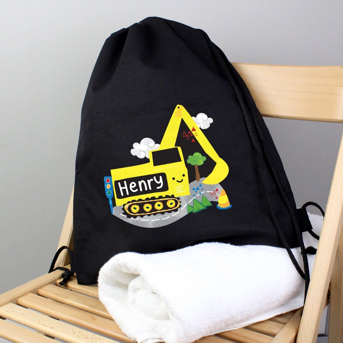 Personalised Digger Black Kit Bag - I Want That Present