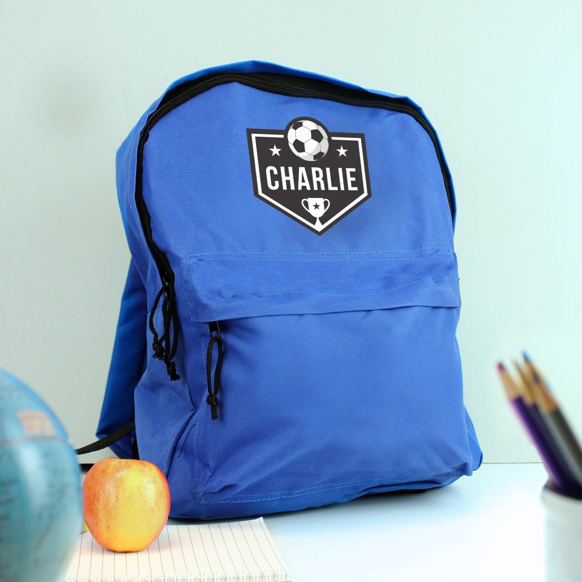 Personalised Football Blue Backpack - I Want That Present