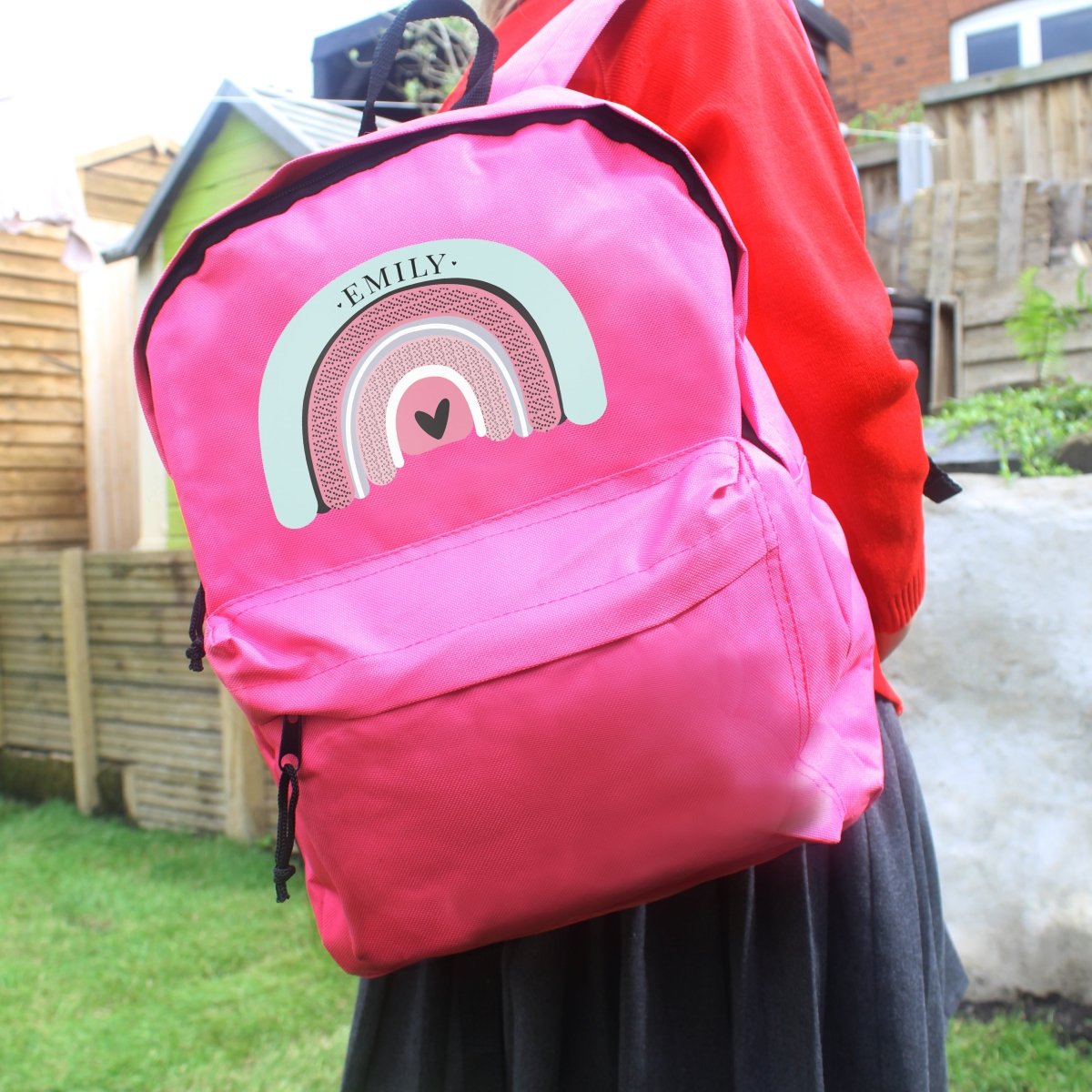 Personalised Pastel Rainbow Pink Backpack - I Want That Present