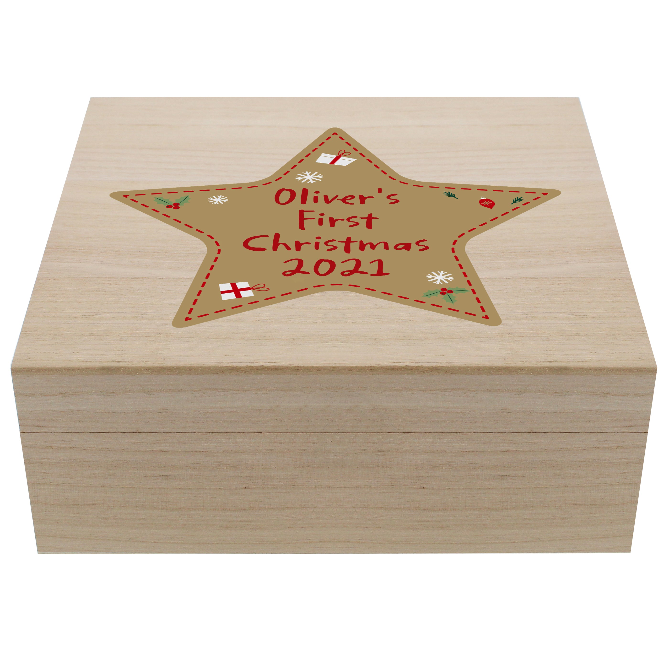 Personalised Wooden Christmas Eve Box - Star