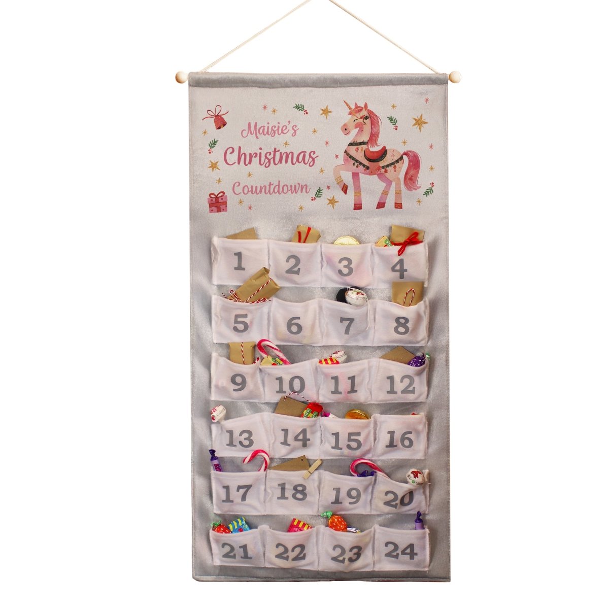 Personalised Unicorn Christmas Advent Calendar - I Want That Present