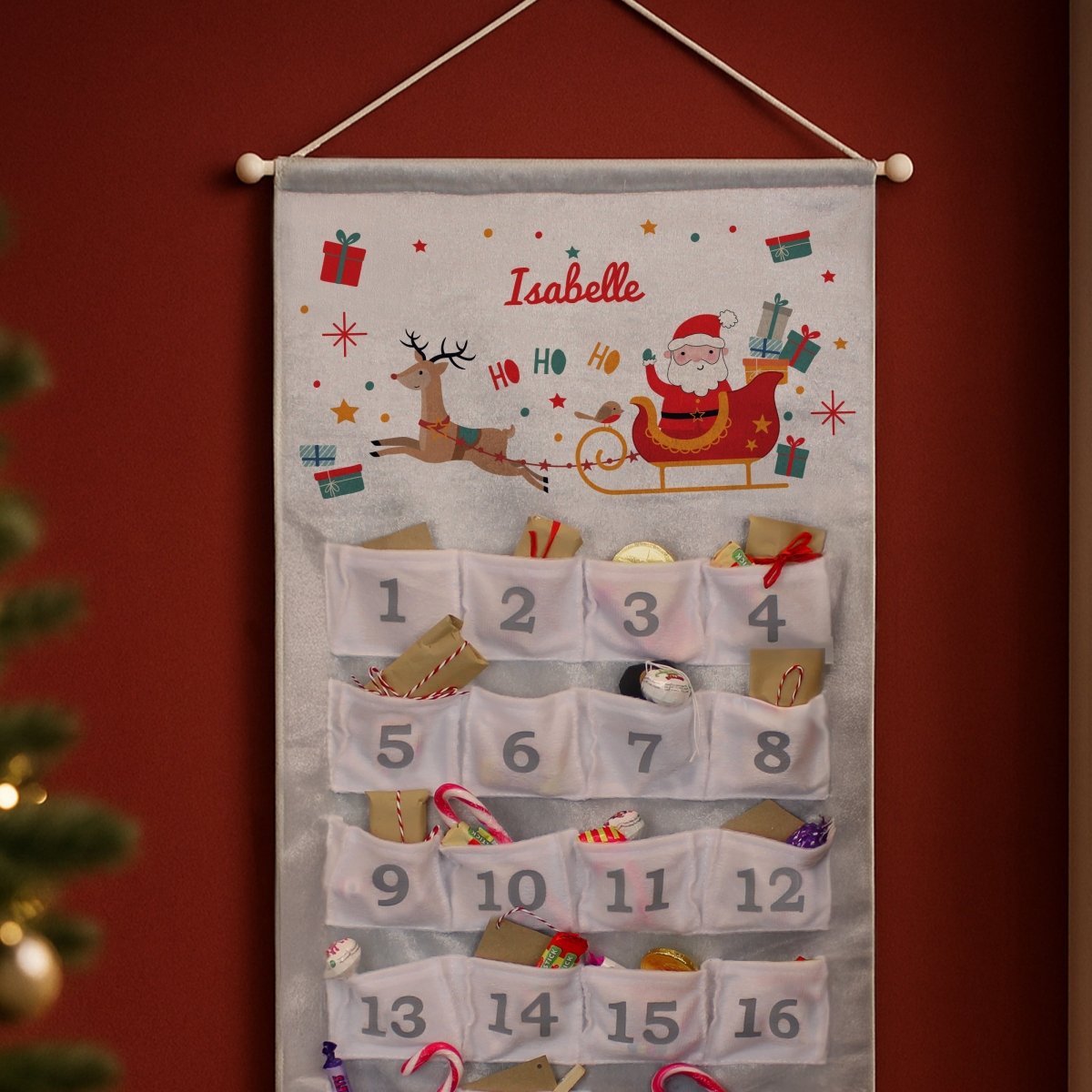 Personalised Santa Sleigh Advent Calendar - I Want That Present