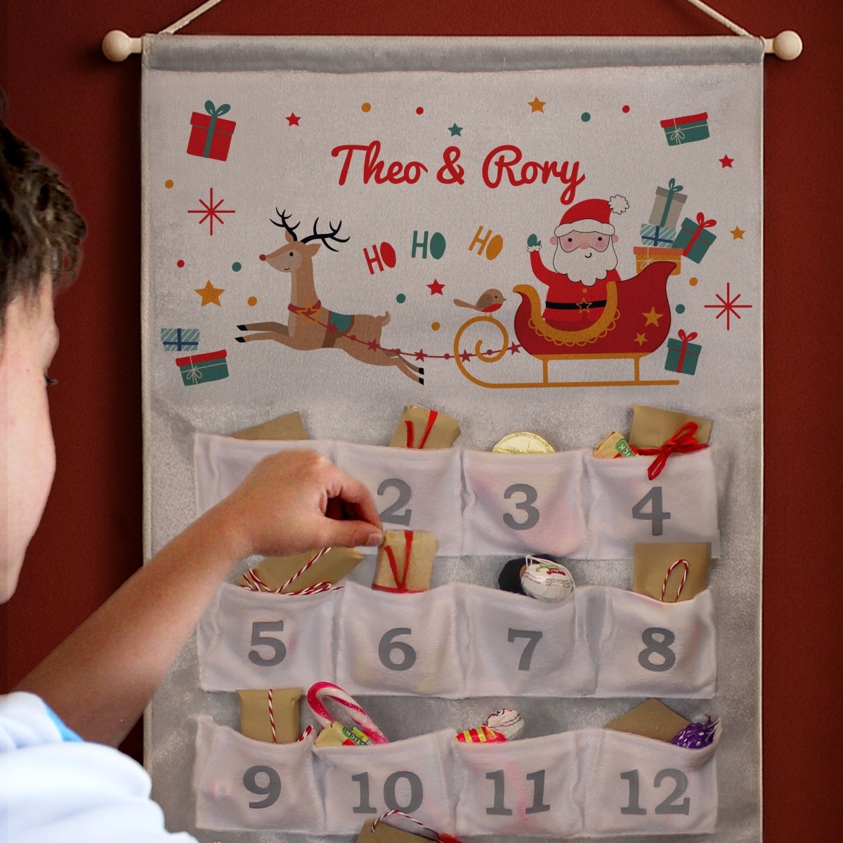 Personalised Santa Sleigh Advent Calendar - I Want That Present