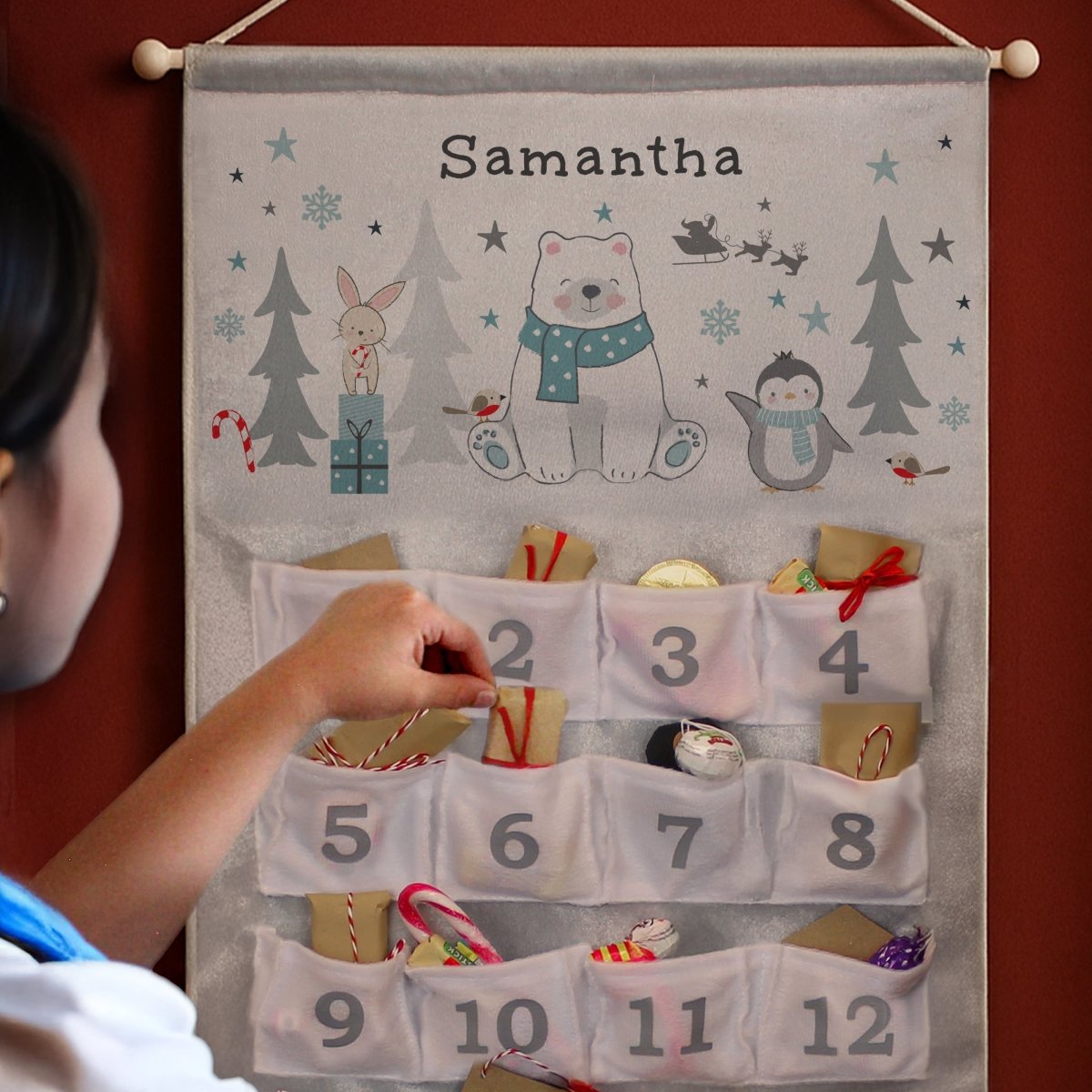 Personalised Polar Bear Advent Calendar - I Want That Present