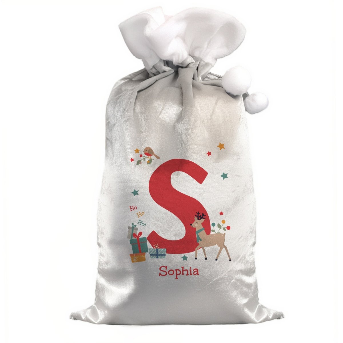 Personalised Initial Reindeer Christmas Sack - I Want That Present