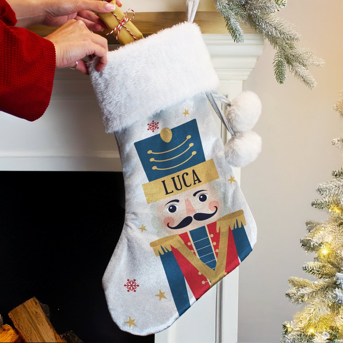 Personalised Nutcracker Christmas Stocking - I Want That Present