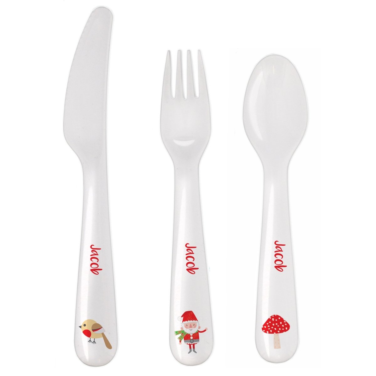 Personalised Christmas Plastic Cutlery Set - I Want That Present