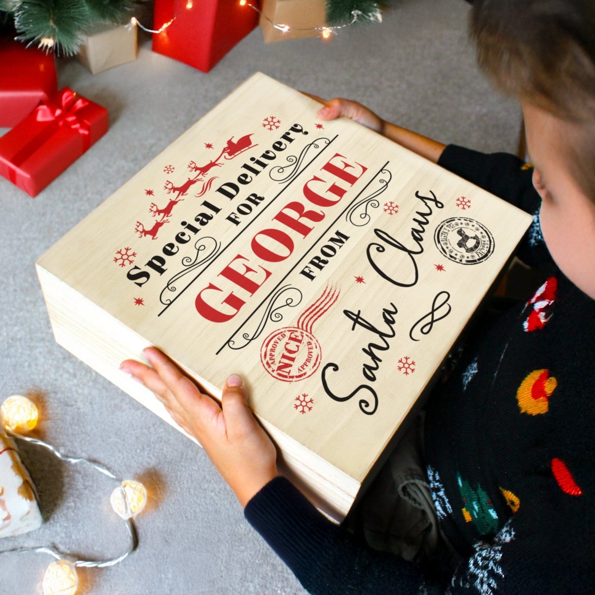 Personalised Special Delivery Christmas Eve Box - I Want That Present