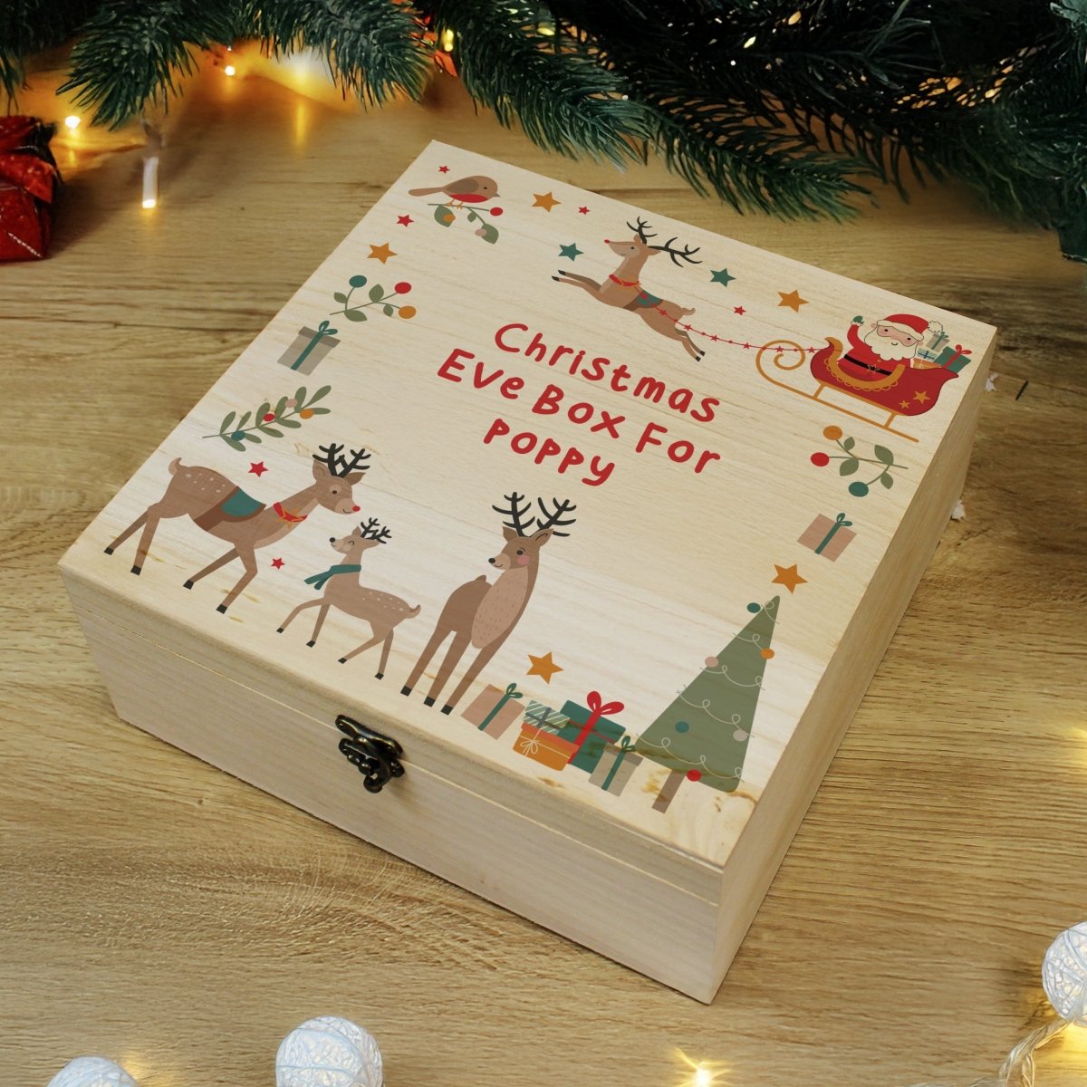 Personalised Santa & Reindeer Christmas Eve Box - I Want That Present