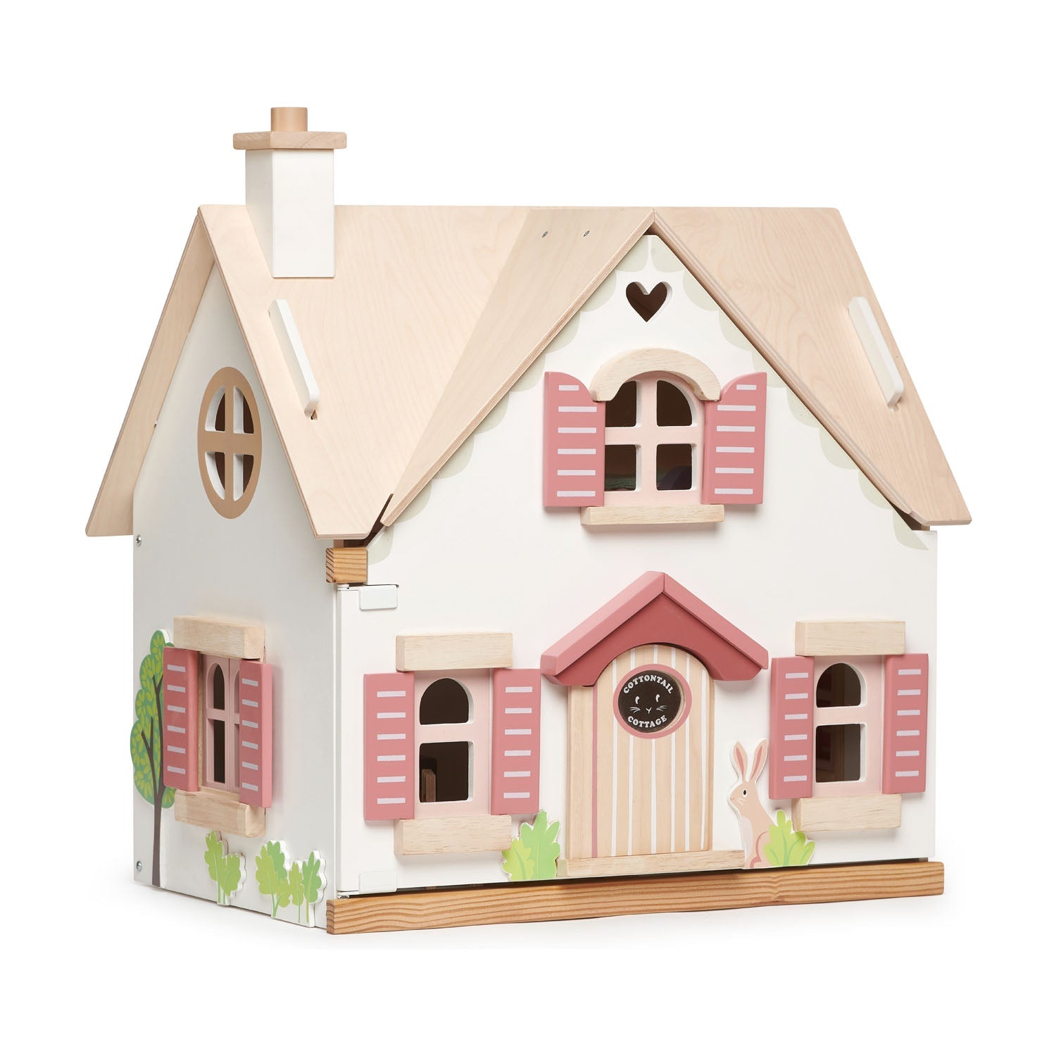 tender leaf toys little cotton tail white cottage with pink shutters
