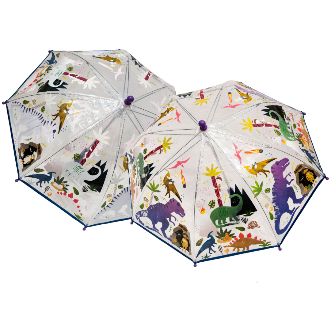 Transparent Colour Changing Umbrella - Dino by Floss & Rock