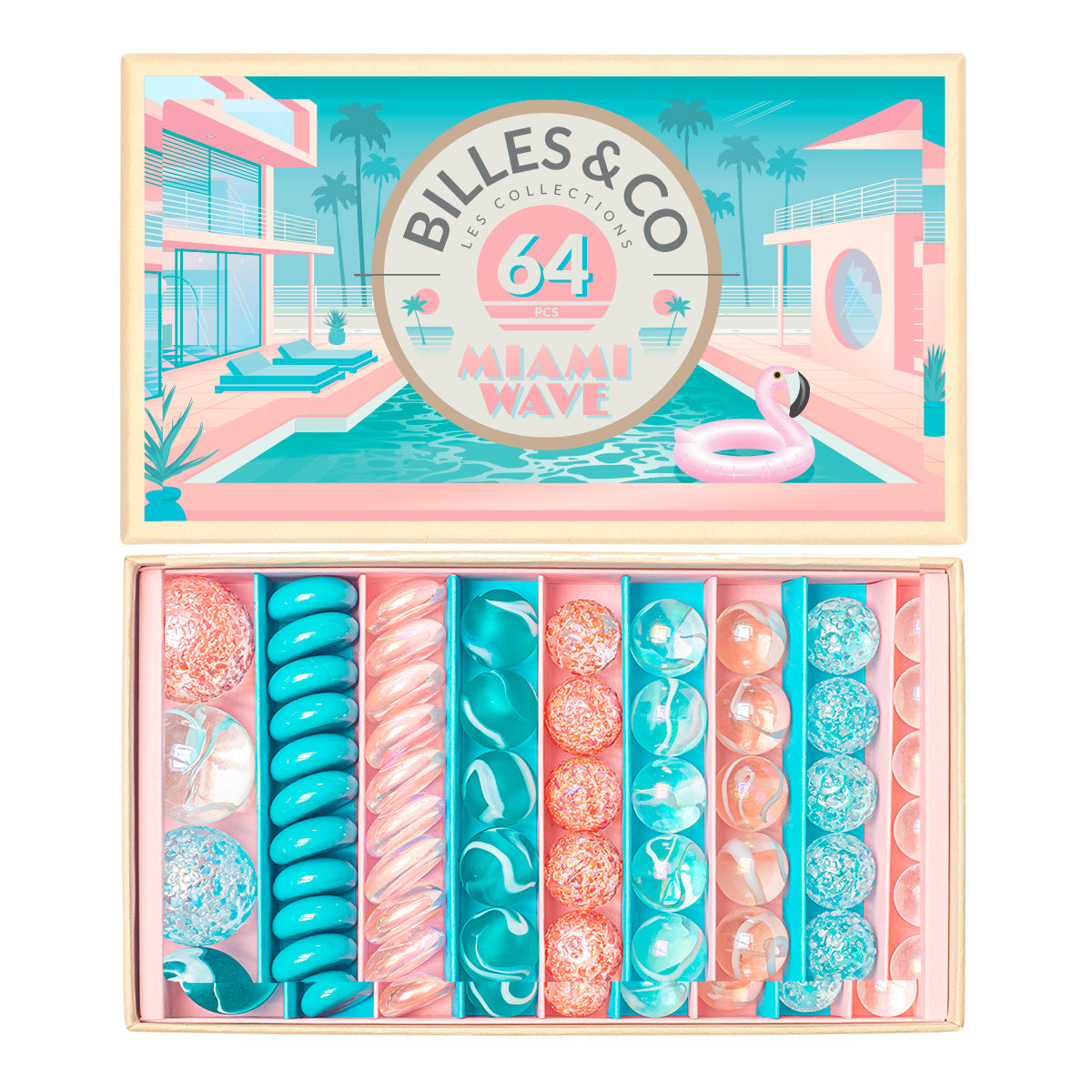 Miami Wave Marbles Box by Billes & Co