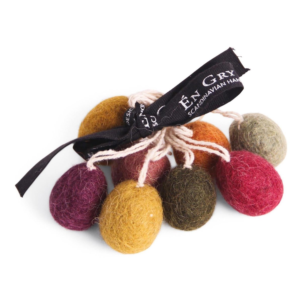 En Gry & Sif Felt Mini Eggs (dark) - Set of 8 - NO LABEL - I Want That Present