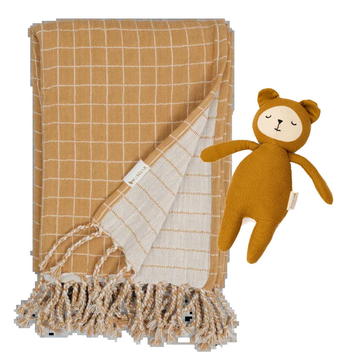 Fabelab Baby Blanket & Teddy - Ochre - I Want That Present