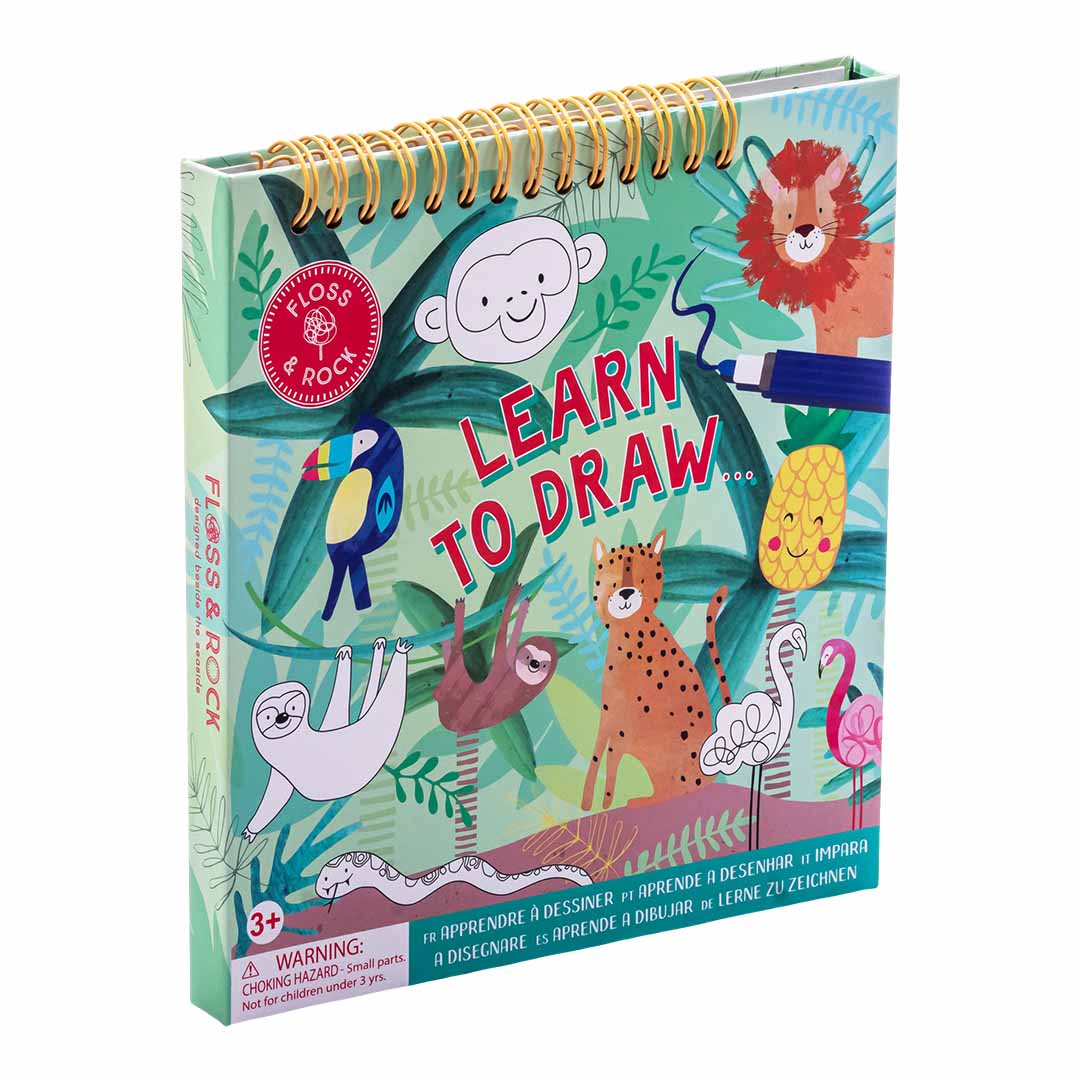 floss and rock learn to draw jungle animals book and pens