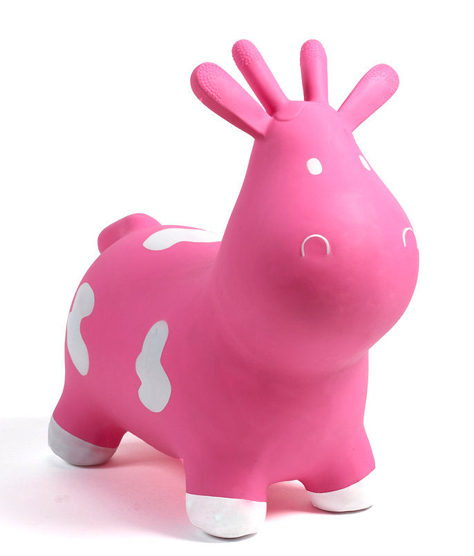 happy hopperz pink cow with white hooves and patches