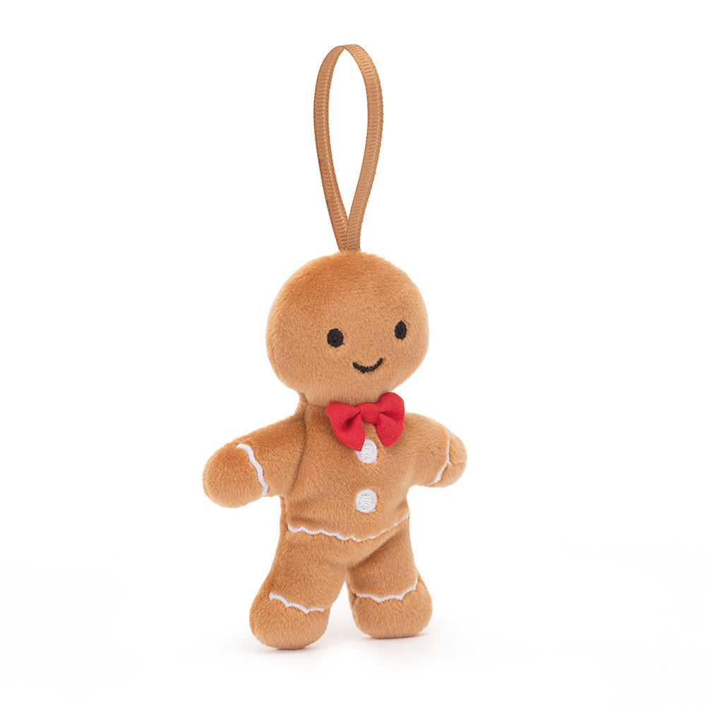 jellycat festive folly gingerbread fred hanging christmas tree decorations 