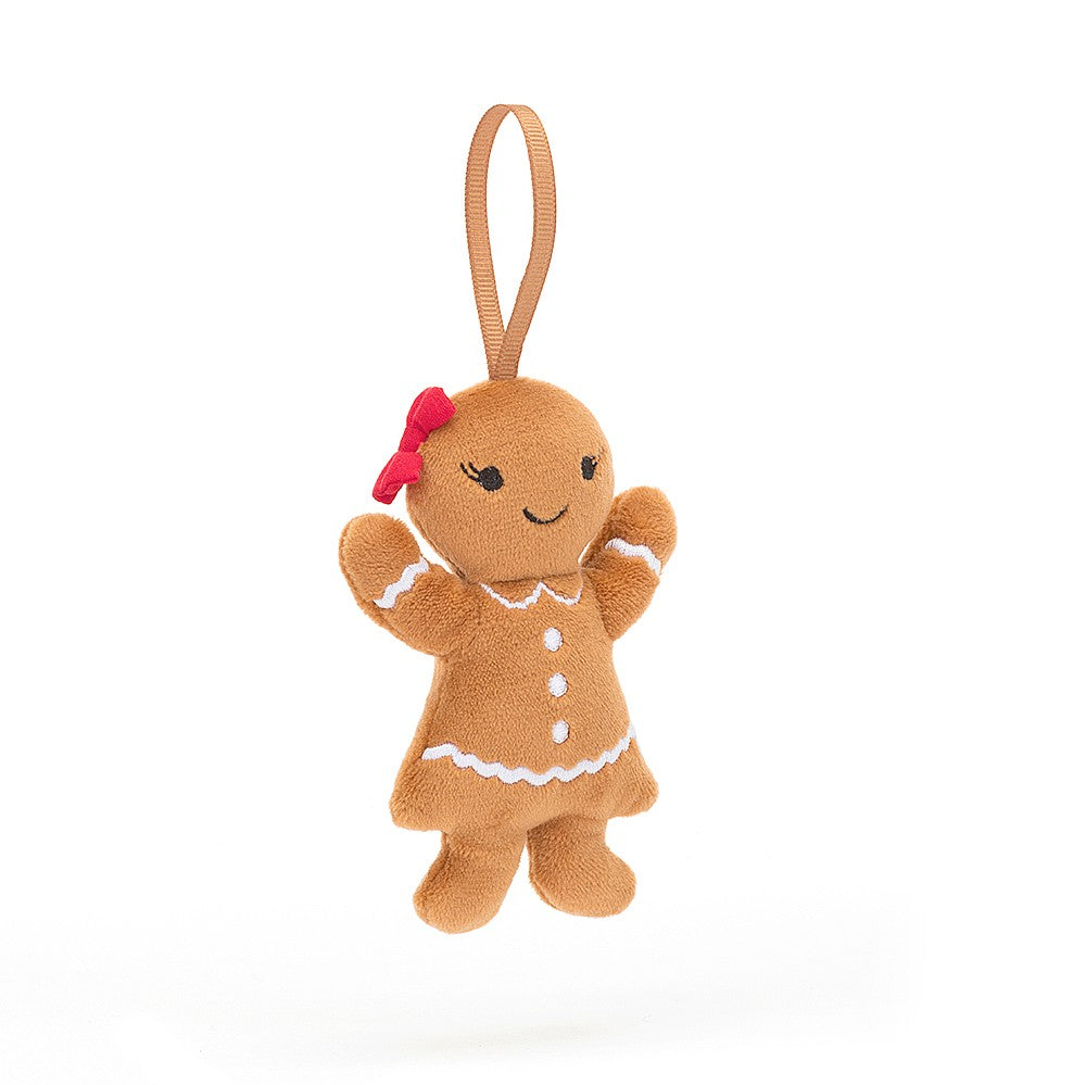 jellycat festive folly gingerbread ruby hanging decoration